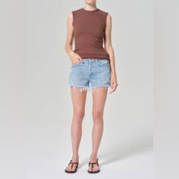 Agolde Pants - Agolde Frayed Light Blue Jean Shorts PARKER VINTAGE CUT OFF SHORT SWAPMEET Sz25